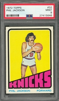 1972/73 Topps Basketball #32 Phil Jackson Rookie Card – PSA MINT 9